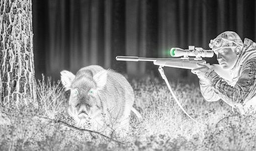 Jäger in Infrarot Licht